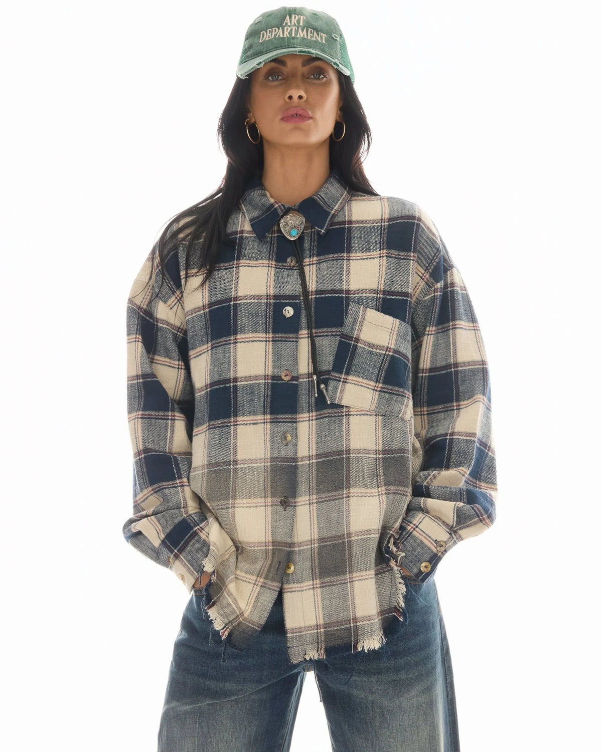 The Tales Cutaway Bleached Flannel Shirt, product photo.
