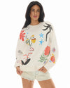 The Tales Illustrated Postcards Sweater, product photo.