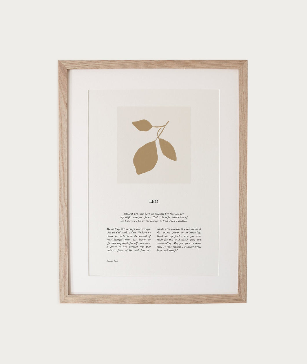 Sunday Lane Zodiac A4 Print - Leo 04