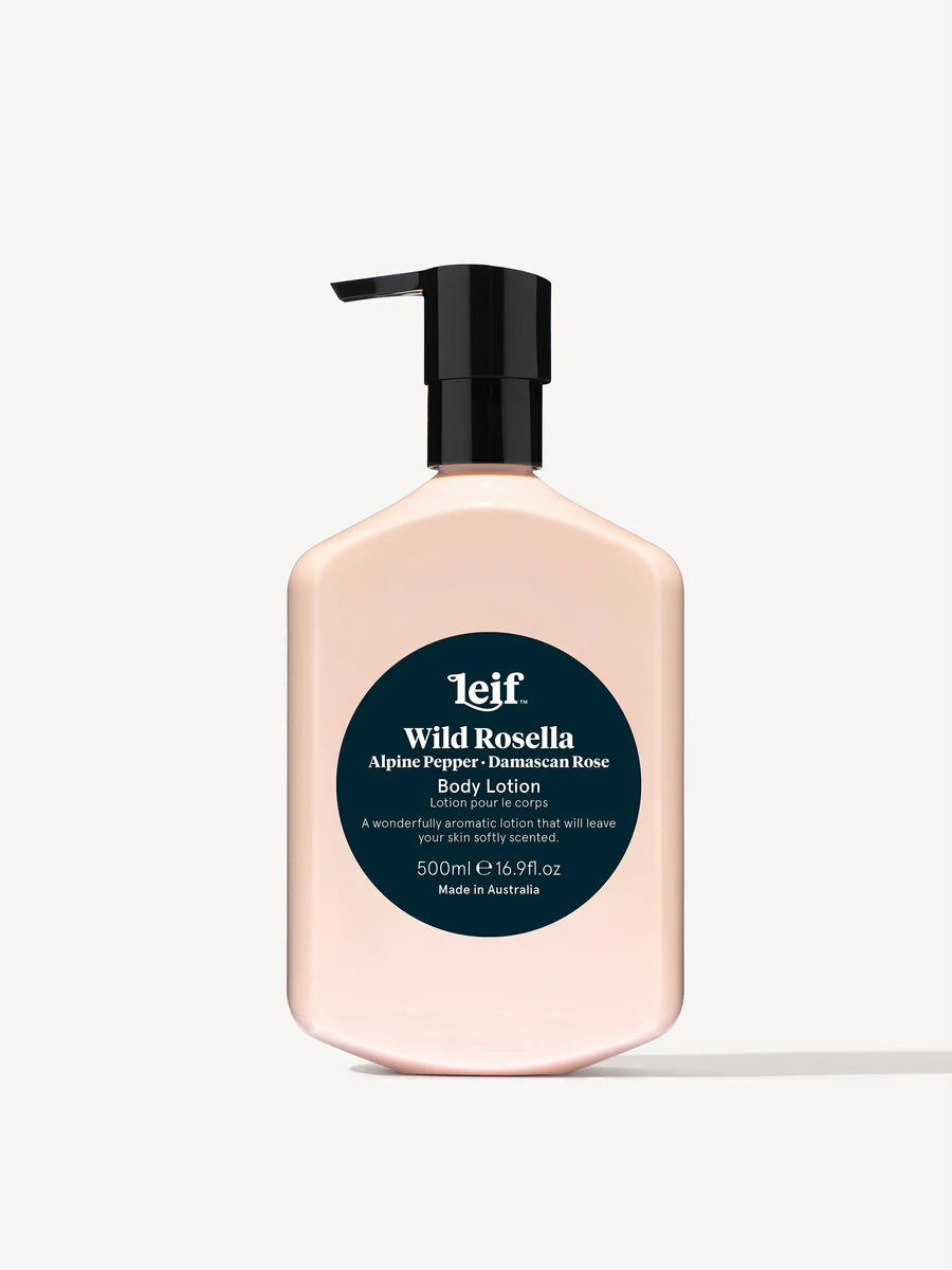 Leif Wild Rosella Body Lotion - 500ml — unique native Australian botanical oils leave skin sweetly scented and highly hydrated.